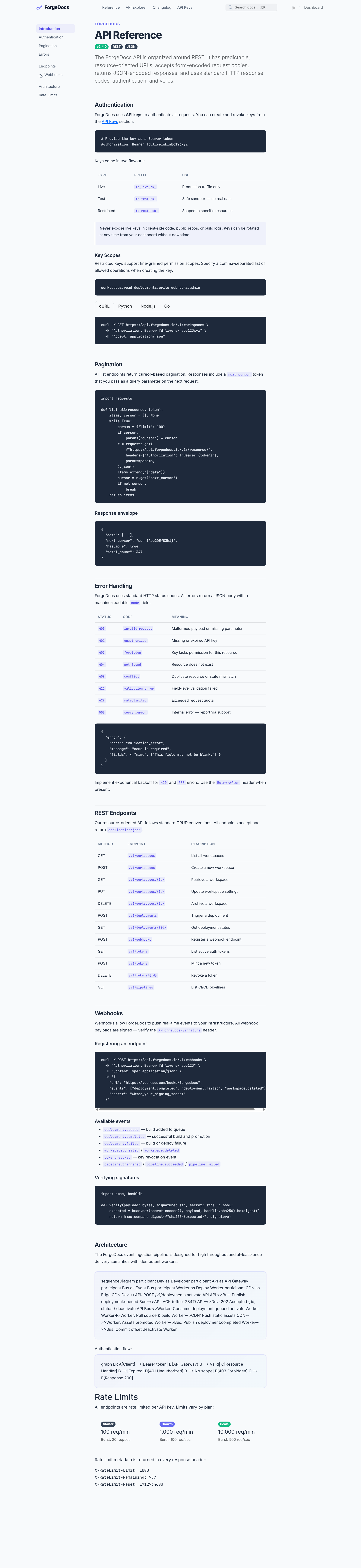 ForgeDocs Platform in light mode