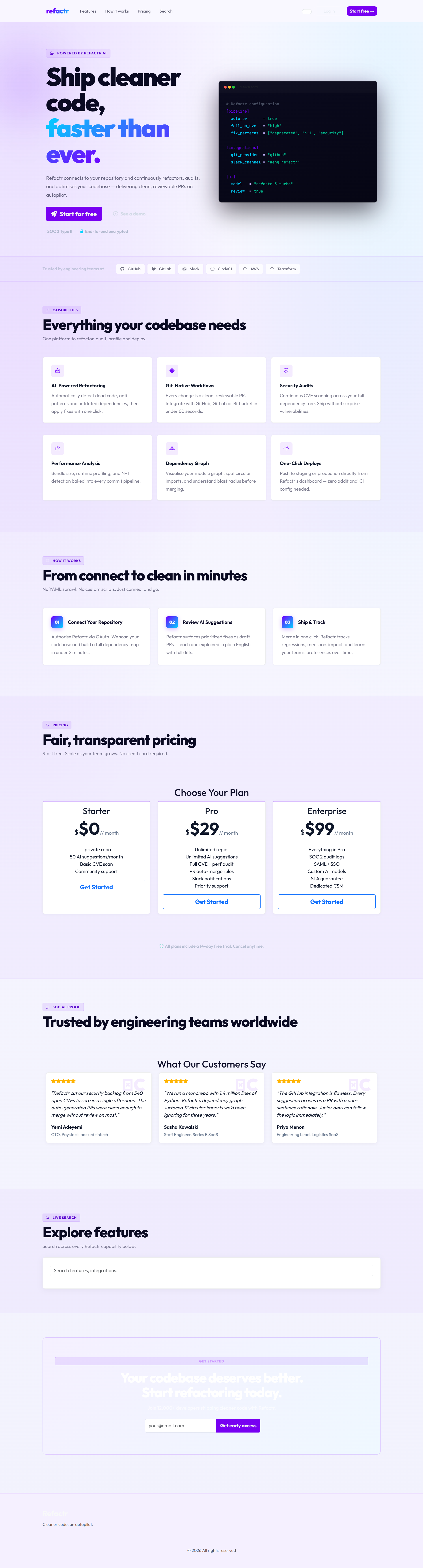 Generated SaaS in light mode