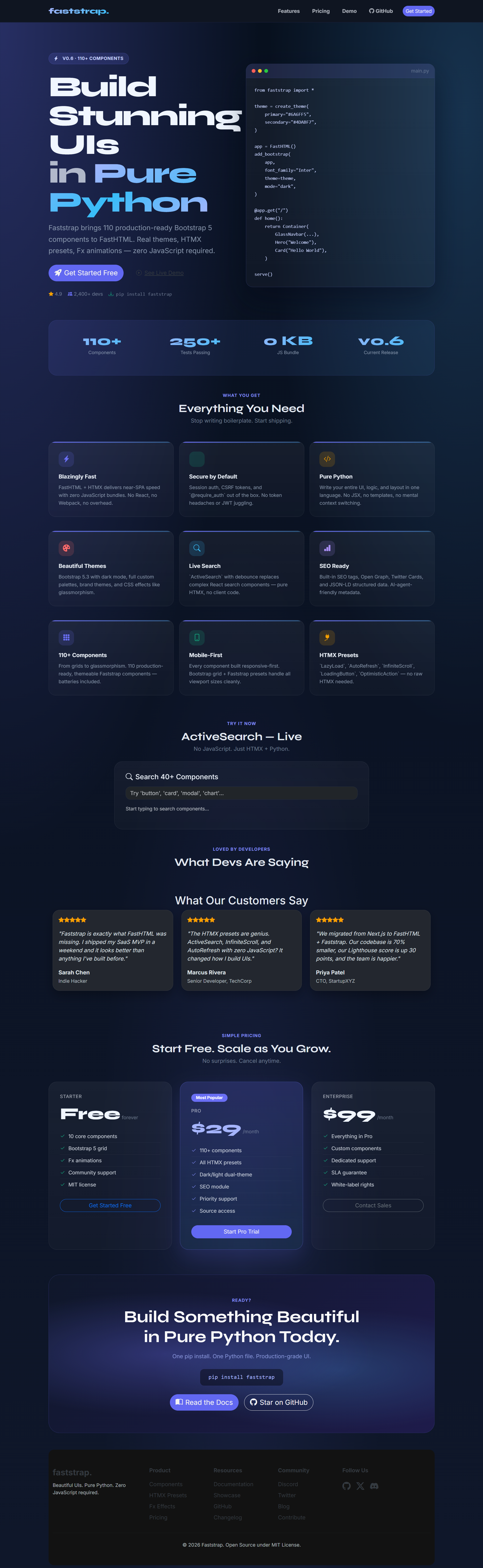 Legacy SaaS landing reference